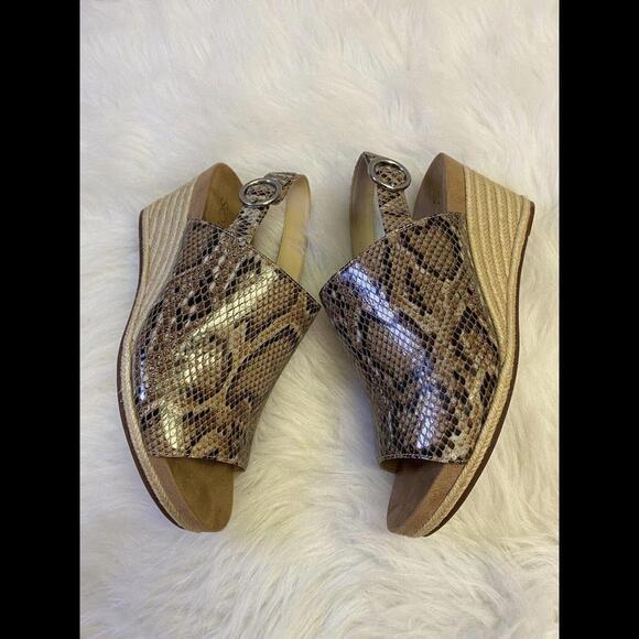 Sole Society Espadrille Slingback Snake-Print Wedge Shoes 8M “So Kellyn” WOMENS - Picture 5 of 12